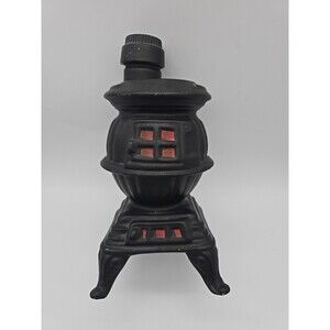Vintage 1968 Ezra Brooks Pot Belly Stove Decanter Whiskey Bottle Empty
